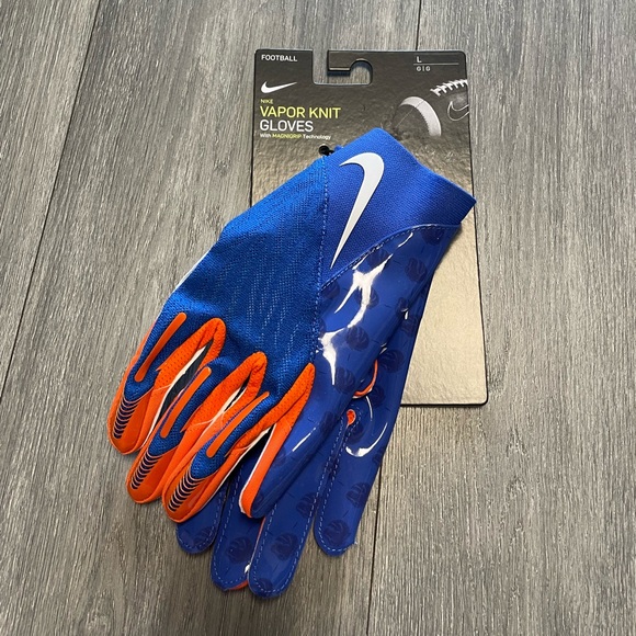 Nike Vapor Knit 4.0 Boise State Broncos Football Gloves NCAA FN5283-417 Sz L New